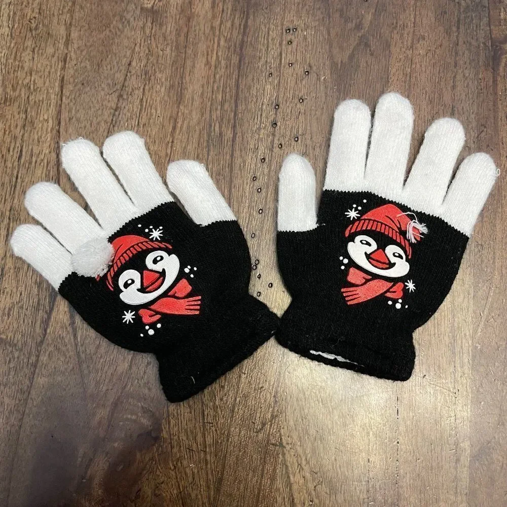 Light Up Penguin Toddler Gloves